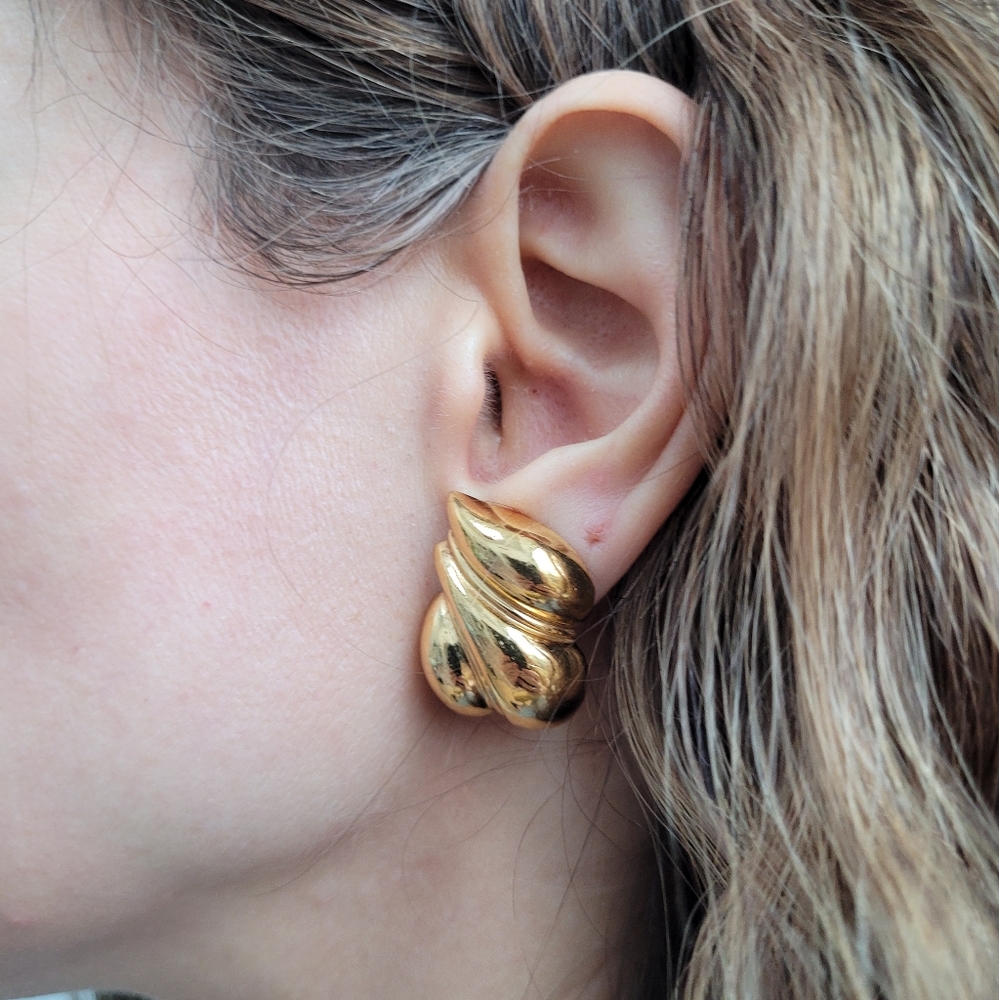 St. John gold clip on earrings